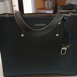 Calvin Klein Black Textured Handbag